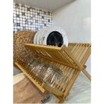 Luxury Katlanabilir Bambu Bulaşıklık / Tabaklık / Bulaşık Sepeti 1 Adet