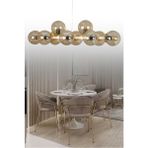 Luxury Modern Tasarım Beyaz 10'lü Bal Glop Camlı Avize - 1'li - Ahşap