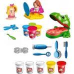 Luxury Oyuncak Dino Dişçi Oyun Hamuru Set Kuaför Hamur Set 2in1 Lisanslı 1 Adet