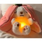 Luxury Peluş Meyve Serisi Çilek Tavşan Nefes Alan Işıklı Müzikli Uyku Arkadaşı 50 cm 1 Adet - Pembe