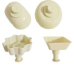 Luxury Plastik Pasta Kömbe Kerebiç Kurabiye Kalıbı 4 Adet 1 Adet - Beyaz