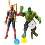 Luxury Süper Kahramanlar Örümcek Adam Hulk 2 Li Işıklı Figür Oyuncak 1 Adet