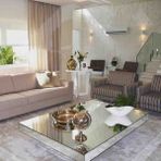 Luxury Villa Luxury Gümüş Aynalı Orta Sehpa 80X100 Yükseklik 28