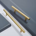 Luxuryxarch Selly Fırçalı Pirinç Mat Altın Çubuk Kulp - 224 mm