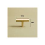 Luxuryxarch Selly Fırçalı Pirinç Mat Altın Çubuk Kulp - 50 mm T Kulp
