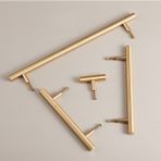 Luxuryxarch Selly Fırçalı Pirinç Mat Altın Çubuk Kulp - 96 mm