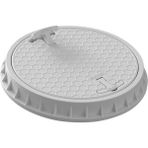 Luxwares Ø 500 mm Yuvarlak El Tutamaklı Plastik Rögar Menhol Kapak ve Çerçeve
