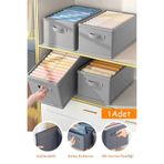 LUXWAY HOME 45x25x20 cm Katlanabilir Kumaş Dolap İçi ve Raf Düzenleyici – Kıyafet Saklama Kutusu Organizer