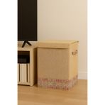 LUXWAY HOME Jüt Bohem Kapaklı Katlanabilir Oyuncak ve Kirli Çamaşır Saklama Kutusu – 40x50x30 cm Düzenleyici Sep