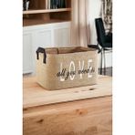 Luxway Home Love Baskılı Jüt Dolap Içi Çocuk Odası Oyuncak Düzenleyici Katlanır Saklama Sepeti Organizer 37X27X25 - 37 x 27 x 25 - Renkli