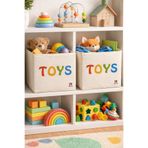 LUXWAY HOME Toys Desenli Kapaksız Dolap Içi Çamaşır Oyuncak Düzenleyici Katlanır Saklama Kutusu 30x30x30
