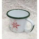 Luyano Nostaljik Emaye Yeşil Yılbaşı Kupa Kar taneli, LunArt Emaye (boyutları : 8cm yükseklik, 10cm çaptır.)