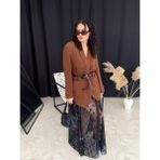 Luz Dantel Maxi Etek - Siyah - XL