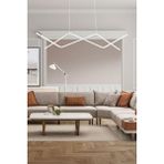 Luzarana Utku Modern Tasarım Beyaz Renk Yemek Masası Üstü - Mutfak - Salon Beyaz LED 2 Li Avize - Metal