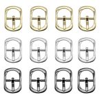 luzen 12 Adet Alaşım Metal Tek Uçlu Pin Tokaları Merkezi Bar Tokaları Ayakkabı Kayışı Saat Kemeri Tokaları Çanta Çanta Yapımı Donanım El Sanatları Aksesuarları (3 Renk, 12 mm iç çap), Altın, Gümüş, Siyah,