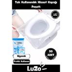 LuZo Premium Seri Kafe Avm Halka Açık Tuvalet Wc Hijyenik Tek Kullanımlık Klozet Kapağı Poşeti 50 Adet