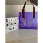 Lv-Bb0001 Beach Bag Mor Plaj Çantası Şeffaf Pvc