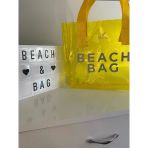 Lv-Bb0001 Beach Bag Sarı Plaj Çantası Şeffaf Pvc