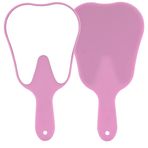 LVCHEN Sevimli Diş Şekilli Plastik El Aynaları - Diş El Aynası Yüksek Çözünürlüklü Makyaj Aynası Saplı Diş Ofis Dekorasyonları Oral Klinik Salon Berber için Delikli (Pembe)