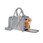 L&W BROS. Havayolu Onaylı Kedi Taşıyıcı - Kediler ve Küçük Köpekler için Yumuşak Taraflı Evcil Hayvan Seyahat Çantası 16 lb TSA Onaylı Kabinde Evcil Hayvan Taşıyıcı (Gri)