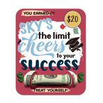 LWBEO Mezuniyet Parası - Mezuniyet Hediyeleri, Para Kartı Tutucu Seti, Hediye Kartı Cüzdan, Lise Koleji Mezun Hediyesi Para Klip Verin - Sky's The Limit Cheers To Your Success /001