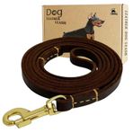 LWBMG Küçük Köpekler için Deri Köpek Tasması 6 ft, İnce Deri Evcil Hayvan Tasması Ağır Hizmet Yumuşak Gerçek Gerçek Hakiki Deri Tasma Küçük ve Orta Boy Köpek Tasması için (1/2" X 6", Kahverengi)