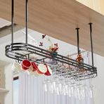 LWDXMYKW Bar için Şık ve Basit Asma Şarap Rafları, Şarap Bardakları için Metal Tavan Rafı, Modern Yüzer Depolama Rafları, Şarap Şişeleri için Basit Duvar Rafı