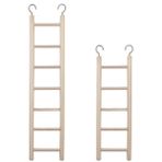 LWINGFLYER 2 adet ahşap merdiven kuş papağan merdiven kafes tırmanma oyuncak kuş temelleri (5 adım ve 7 adım)