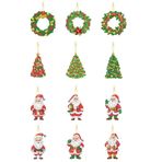 LYEAA 12 adet tam matkap anahtarlık çelenk çift taraflı sanat anahtarlık noel ağaçları özel şekil anahtarlık Santa yapay elmas boyama anahtarlık kolye yetişkin çocuk çanta D