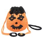 LYEAA Holloween tığ işi omuzdan askili çanta karikatür kadınlar için postacı çantası yenilik komik Satchel çanta alışveriş seyahat için, stil 4, 360.00x300.00x100.00mm/14.17x11.81x3.94inch