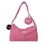 LYEAA Kadın askılı çanta, büyük kapasiteli, Harajuku, askılı çanta, modaya uygun, tek renkli, Oxford, cüzdanlı, Pembe., 35*23*10cm/13.7*9*3.9in
