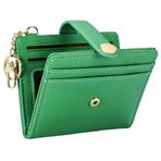 LYEAA Kadın Bifold kart tutucu anahtarlık çift kat fermuar cüzdan Ultra ince Vintage cep seyahat alışveriş cüzdanı, yeşil, 205.00x160.00x80.00mm/8.07x6.3x3.15inch, moda