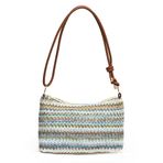 LYEAA Kadın Boho örgülü Crossbody çanta büyük kapasiteli şık örgü omuzdan askili çanta giyim dayanıklı etnik tarzı askılı çanta alışveriş çalışma tarihi çantası, mavi, M