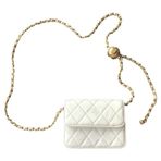 LYEAA Kadın Mini Kemer Çantası Çok Yönlü Kapitone Crossbody Çanta Trendy Satchel Sling Çanta Deri Hobo Çanta Günlük Arkadaş Çanta, Beyaz Küçük