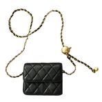 LYEAA Kadın Mini Kemer Çantası Çok Yönlü Kapitone Crossbody Çanta Trendy Satchel Sling Çanta Deri Hobo Çanta Günlük Arkadaş Çanta, siyah küçük