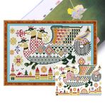 Lyeaa Totem Cross Baskılı 42x27 cm Kısmen Nakış Eco-Cotton Thread 14CT Dikiş Kiti