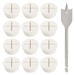 Lyeteung 12 adet 25 mm çalışma masası kablo geçişi, esnek silikon kablo başlığı, çalışma masası kablo deliği kapakları, matkaplı, ofis, ev, bilgisayar masası için, beyaz