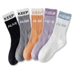 Lykos Keep Alive 5'li Paket Karışık Renkli Kaymaz Tabanlı Kadın Yoga & Pilates Çorabı - 35 - 40 - Çok Renkli