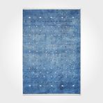 Lyla Mavi Düz Modern Geometrik Etnik Eskitme Desenli Boho Makinada Yıkanabilir Hafif Hav Toz Vermez Leke Tutmaz Kaymaz Taban Dijital Makine Baskı Halı Oturma Odası Salon Yolluk Koridor Mutfak Halısı