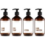 Lyn Home & Decor 4 Lü Banyo ve Lavobo Amber Şişe Seti 250 ml