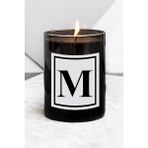 Lyn Home & Decor M Harfi Büyük Boy Siyah Bardak Mum - 1 Adet