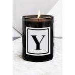Lyn Home & Decor Y Harfi Büyük Boy Siyah Bardak Mum - 1 Adet