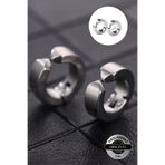 Lynare Sıkıştırmalı Deliksiz Trend Çelik Gri Unisex Kalın Halka Küpe Fake Küpe Ear Cuff 2 Adet