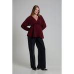 Lynmama MES202 Bordo Modern Hamile Bluzu – Şık ve Rahat Tasarım |Geniş Kesim
