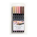 Lyra Aqua Brush Duo 6 Renk Skin Tone Çift Taraflı Fırça Uçlu Kalem Seti