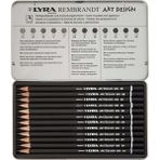 Lyra Art Design 12'li Kurşun Kalem Seti Metal Kutuda Siyah Renk 17,5 cm Uzunluk