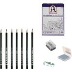 Lyra Eskiz Başlangıç Seti 3 + Dereceli Kalem + A5 Defter + Dağıtıcı Set + Silgi + Açacak + Hamur Silgi - Karışık-Çok Renkli - standart