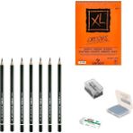 Lyra Eskiz Başlangıç Seti 6 + Dereceli Kalem + A5 Defter + Dağıtıcı Set + Silgi + Açacak + Hamur Silgi - Karışık-Çok Renkli - standart