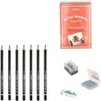 Lyra Eskiz Başlangıç Seti 7 + Dereceli Kalem + A5 Defter + Dağıtıcı Set + Silgi + Açacak + Hamur Silgi - Karışık-Çok Renkli - standart