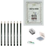 Lyra Eskiz Başlangıç Seti 8 + Dereceli Kalem + A5 Defter + Dağıtıcı Set + Silgi + Açacak + Hamur Silgi - Karışık-Çok Renkli - standart